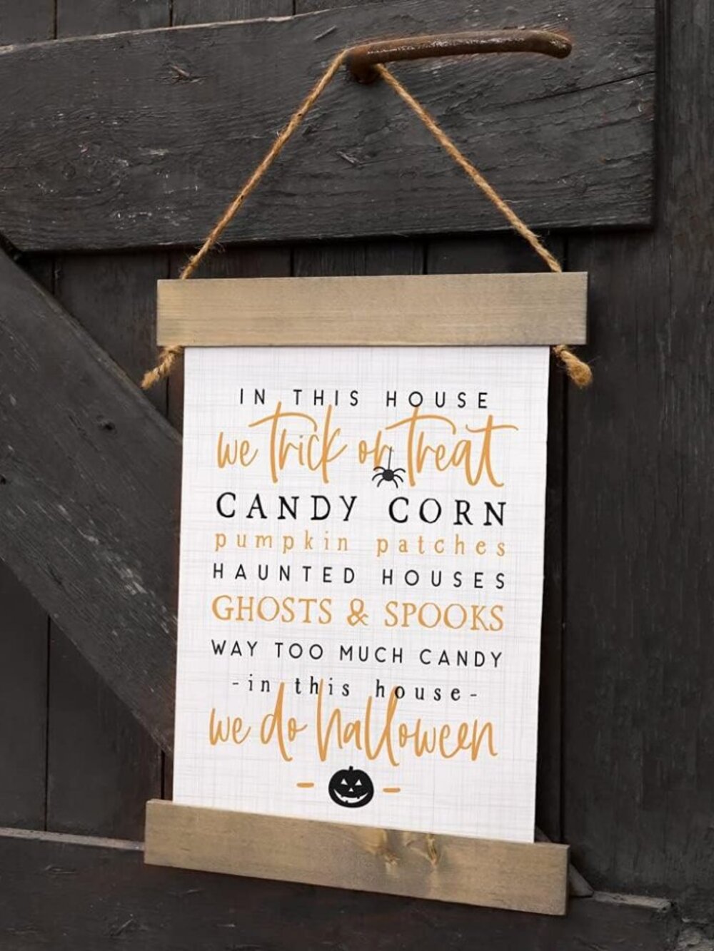 We do Halloween hanging canvas banner, Farmhouse home decor